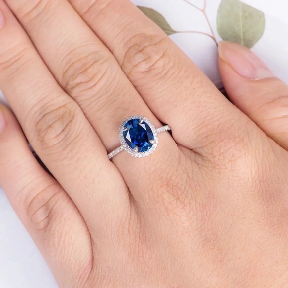 New Women’s 925 Silver Beautiful Blue Sapphire Ring - Picture 6 of 6
